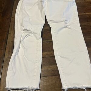 LOFT White Women's Jeans with Subtle Distressing